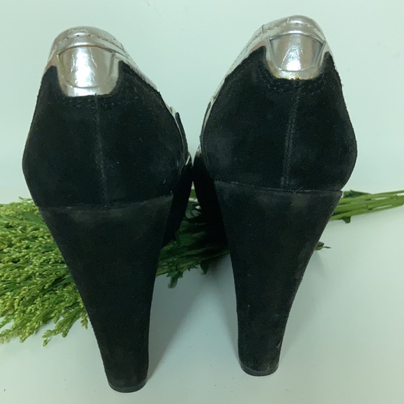 No 704b. Caitlin Black Suede Wedges size 7.5 - Picture 3 of 4